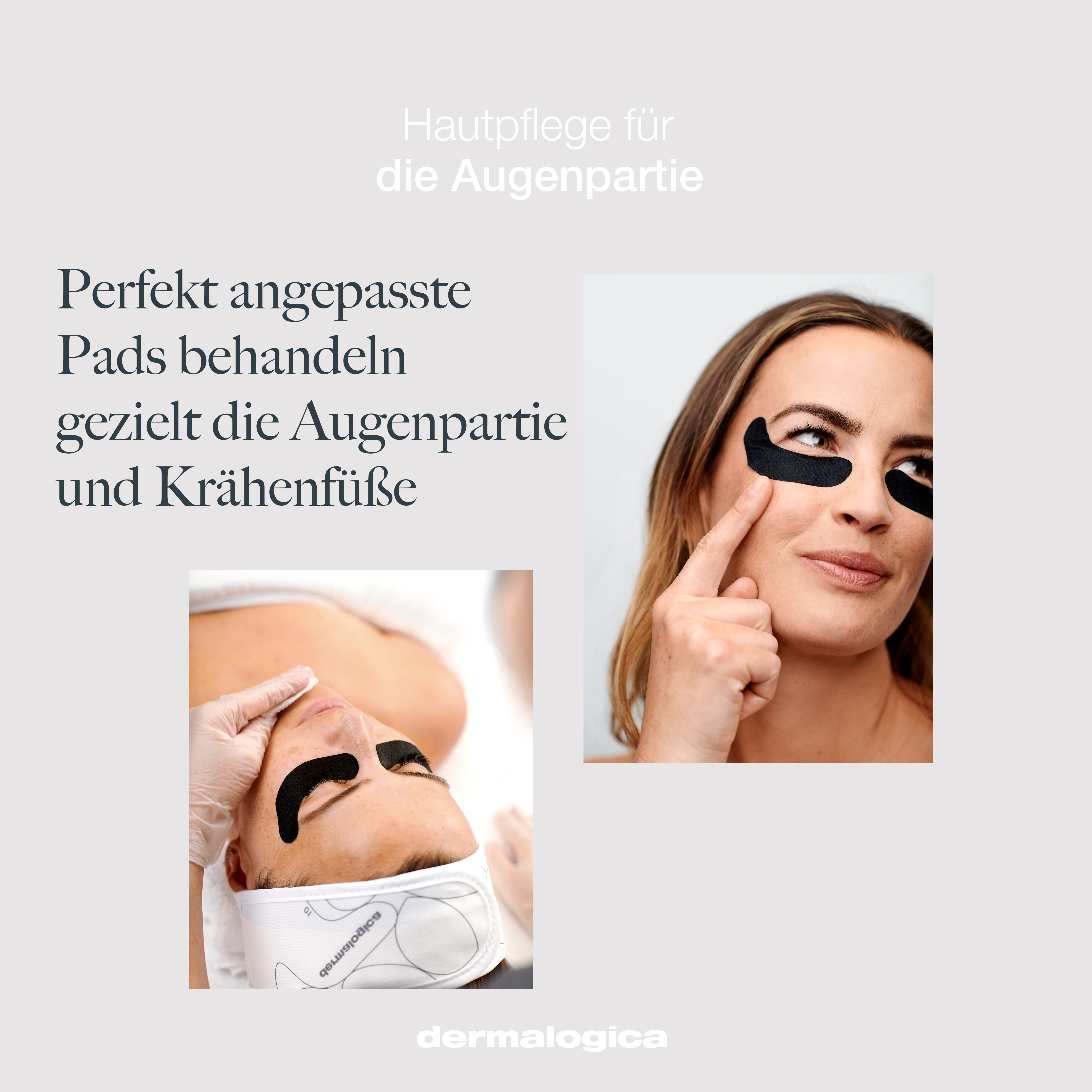 Faxce of woman with eye peel pads under her eyes